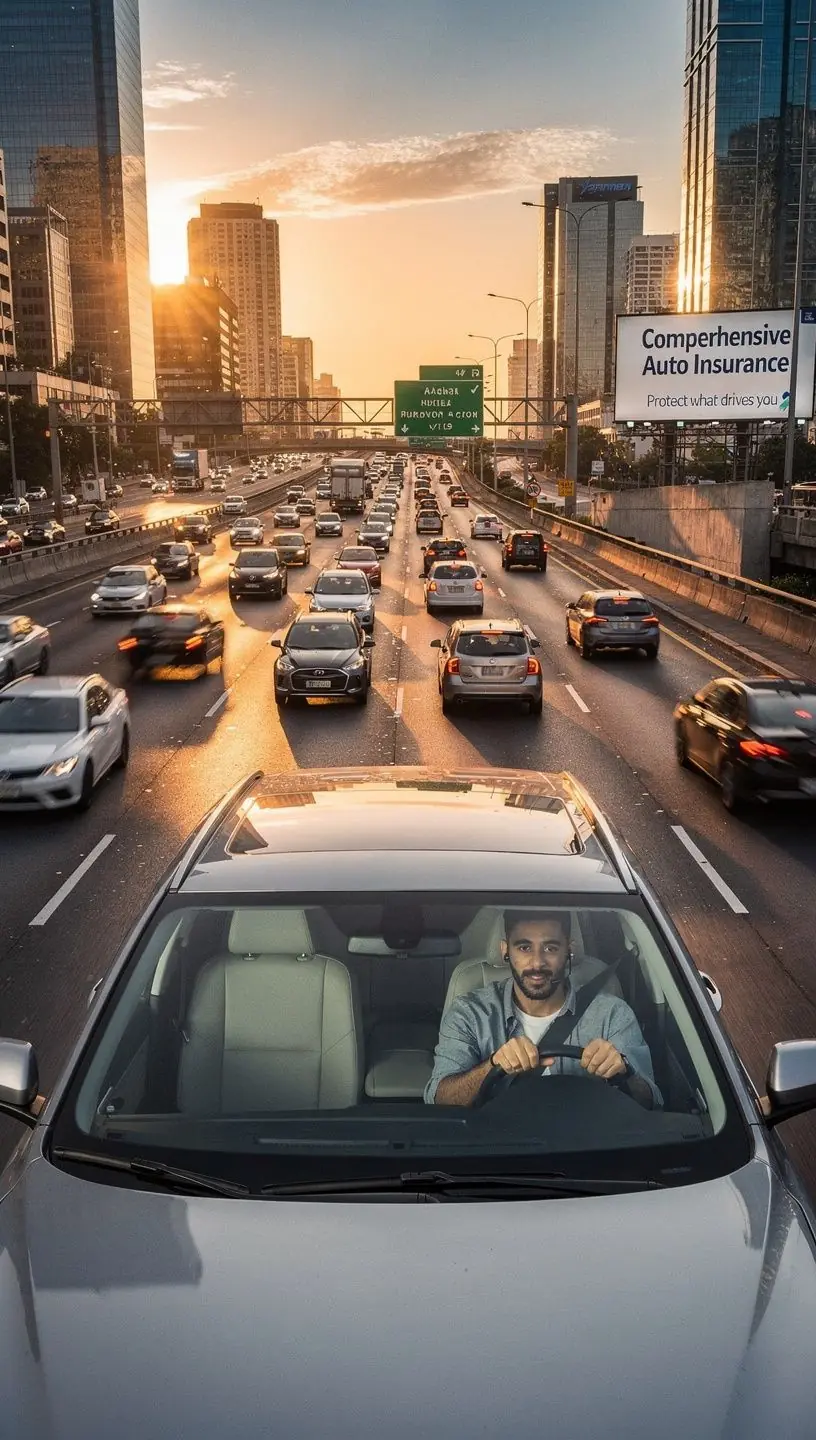 Kierowca zadowolony z nowego ubezpieczenia samochodu