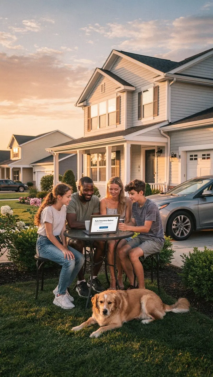 Obrazek przedstawiający zadowolonego kierowcę z nowym samochodem po wykupieniu ubezpieczenia.