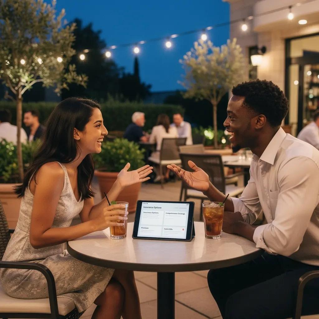 Obrazek przedstawiający konsultanta ubezpieczeniowego omawiającego szczegóły polisy